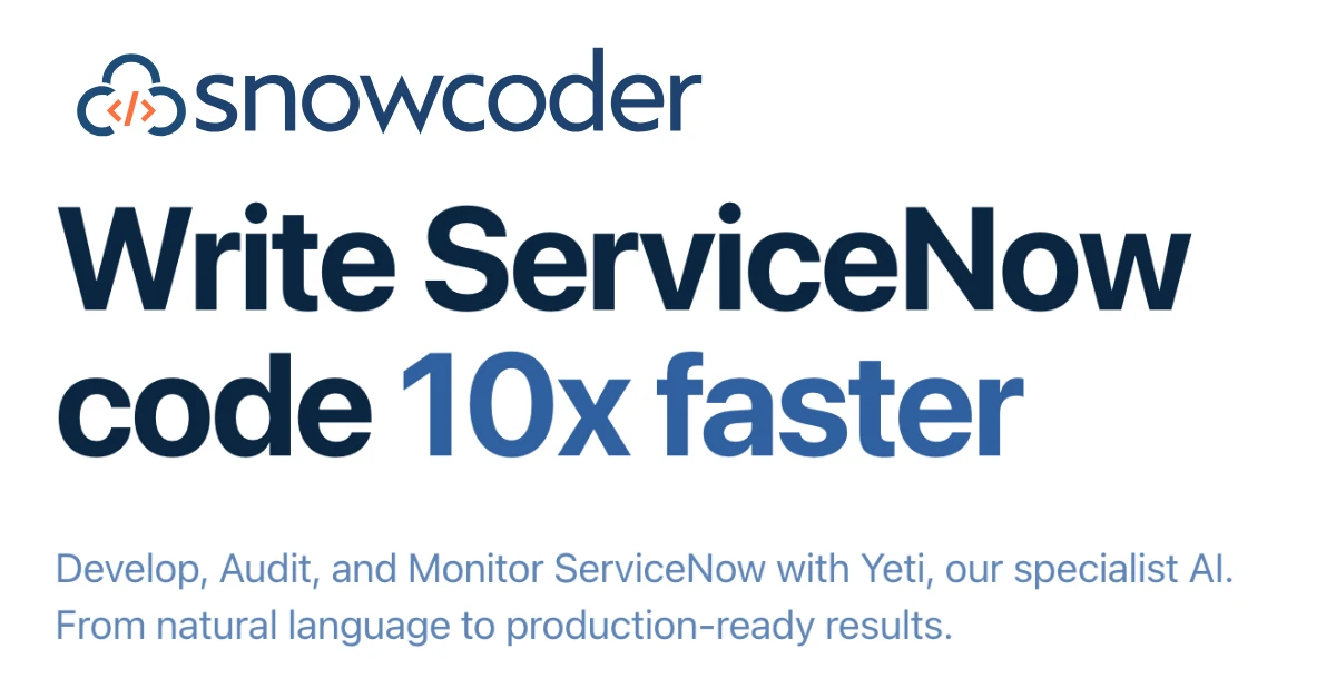Servicenow Code Promotion Getting Started with AI-Powered ServiceNow Development | SnowCoder Blog ...